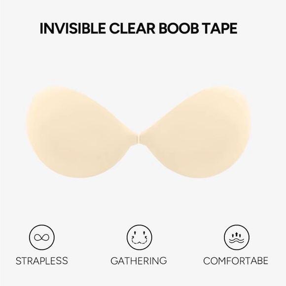 Women's Invisible Sticky Bras Ultra-Thin 0.3mm Lift Tape Light Nude - Picture 2 of 8